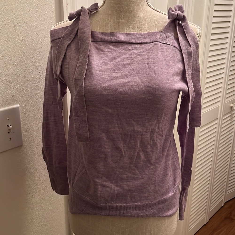 J Crew lightweight cold shoulder sweater